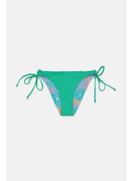 women'secret Women 1 Pc Reversible Bikini Bottom, Green and Lilac  - Image 3