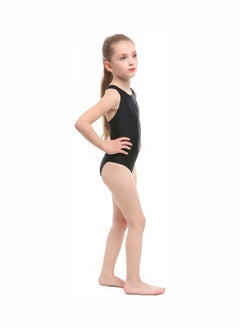 NIBEMINENT Kids/Teen Solid One Piece Swimsuit Black  - Image 4