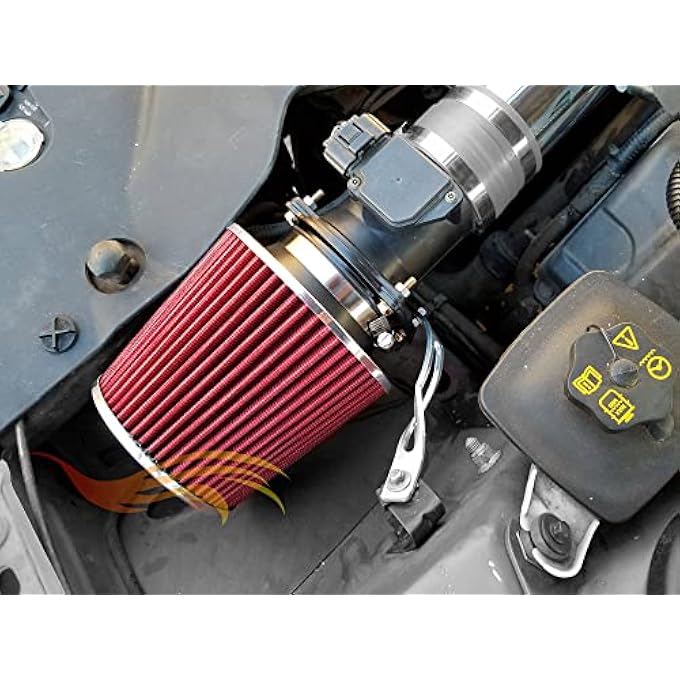 Rtunes Racing RED 3" 76 mm Inlet Cold Air Intake Cone Replacement Performance Washable Clamp-On Dry Air Filter - Image 4