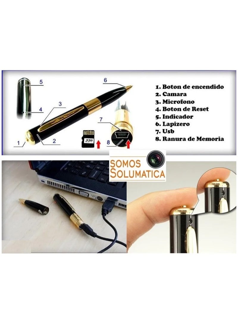 DubaiGallery Mini Camera Pen Portable Hidden Spy Ballpoint Pen Camera with Audio Recording – Compact Security Cam for Home, Office, Meetings, and Surveillance - Image 3