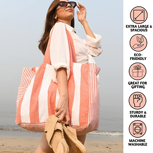 Folkulture Beach Bag 17x14 Waterproof Sandproof Large Tote Bags for Women Swimming Pool Travel Vacation Beach Essentials Accessories Gifts Bolsos Para Mujeres Simple Modern Pool Bag - Image 3