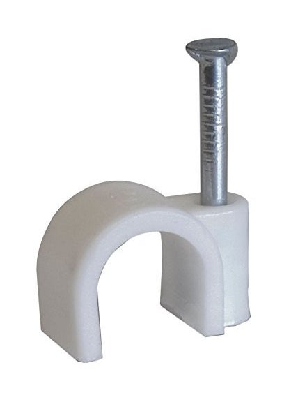 Okayji Okayji 6mm Diameter Wire Fastener Circle Cable Clips with Metal Nail 200 Piece  - Image 5