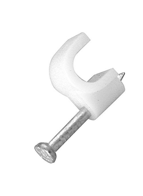 Okayji Okayji 6mm Diameter Wire Fastener Circle Cable Clips with Metal Nail 200 Piece  - Image 4