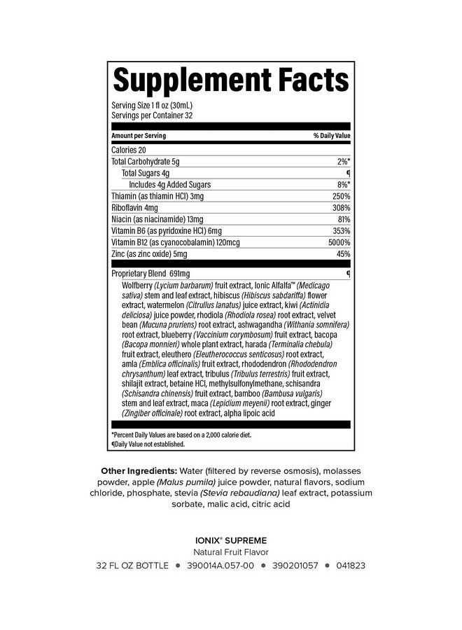 Isagenix إيزاجنيكس أيونيكس سوبريم - مشروب مع النياسين، فيتامين ب12، فيتامين ب6 والريبوفلافين للمساعدة في محاربة التوتر - زجاجة سعة 32 أونصة (نكهة فواكه طبيعية) - Image 2