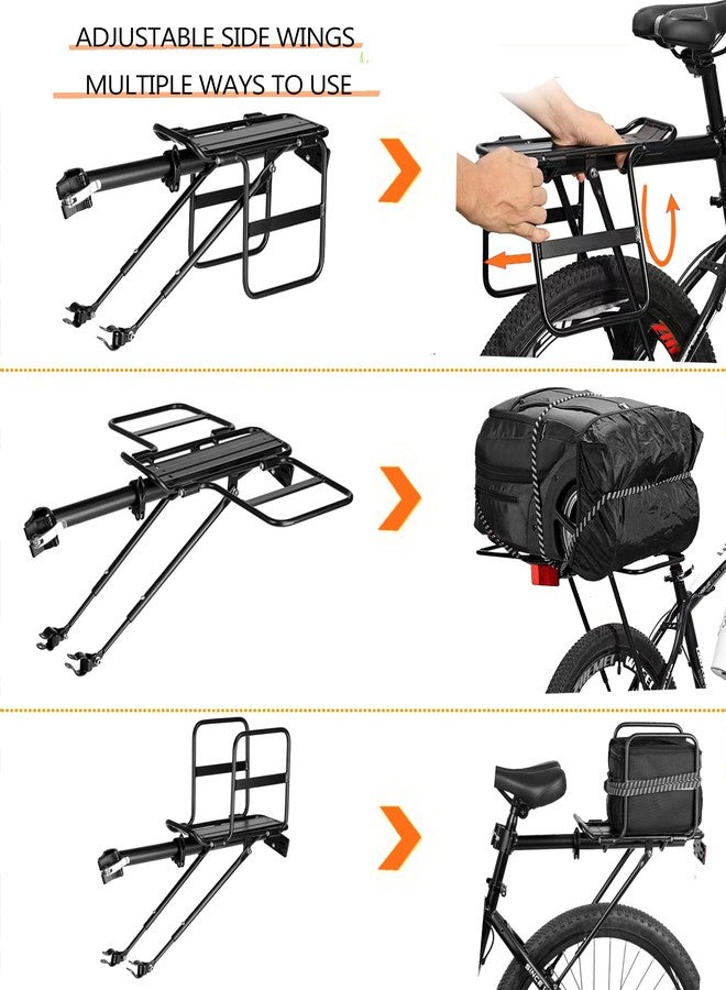 YONTUO BCR07: Foldable Wide Wings Bike Cargo Rack, Quick Release, Universal, Large Capacity, Height Adjustable Fit 24'-29' - Image 2