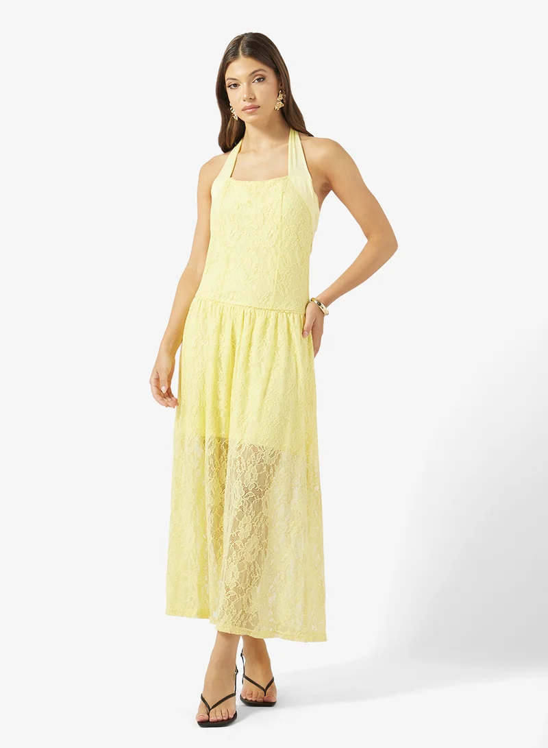 ايلا Lace Halter Neck A-line Dress