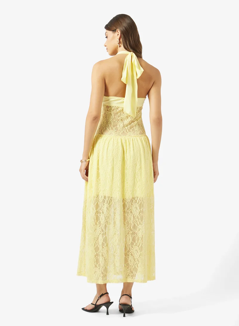 ايلا Lace Halter Neck A-line Dress
