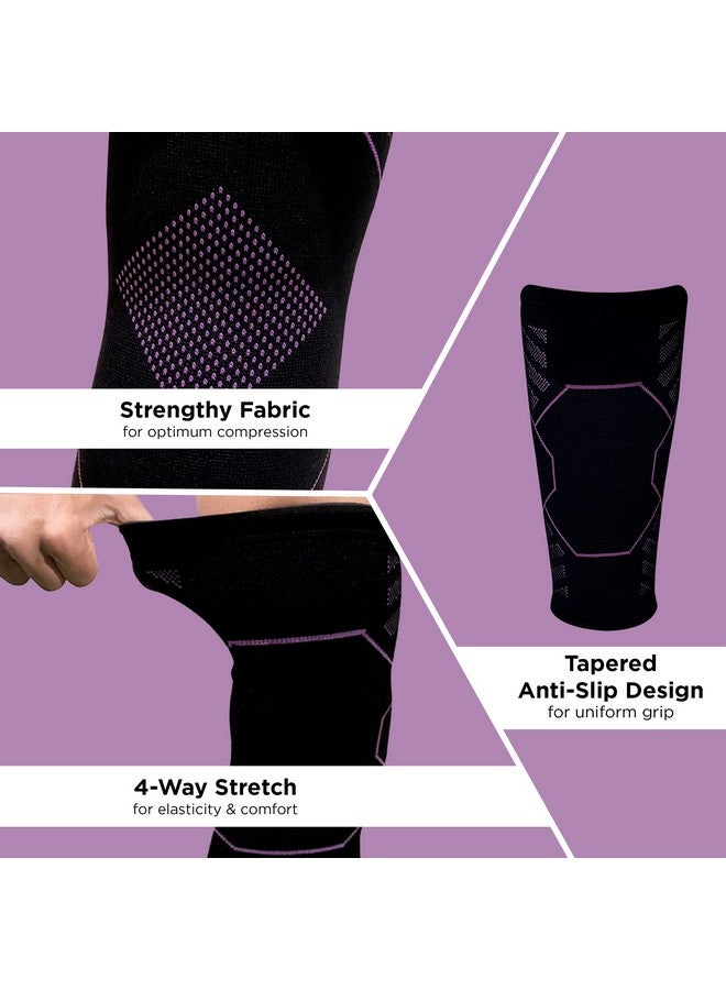 TruHabit Knee Caps For Women (Xl) Advanced Compression & Anti-Slip Knee Support For Women; Knee Support For Gym Squats, Pain Relief, Sports Workout; Knee Cap For Women With 4-Way Stretch (1 Pair) - Image 4