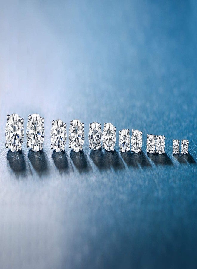 MDFUN 18K White Gold Plated 4 Pong Round Clear Cubic Zirconia Stud Earring Pack of 6 Pairs (6 Pairs) - Image 4