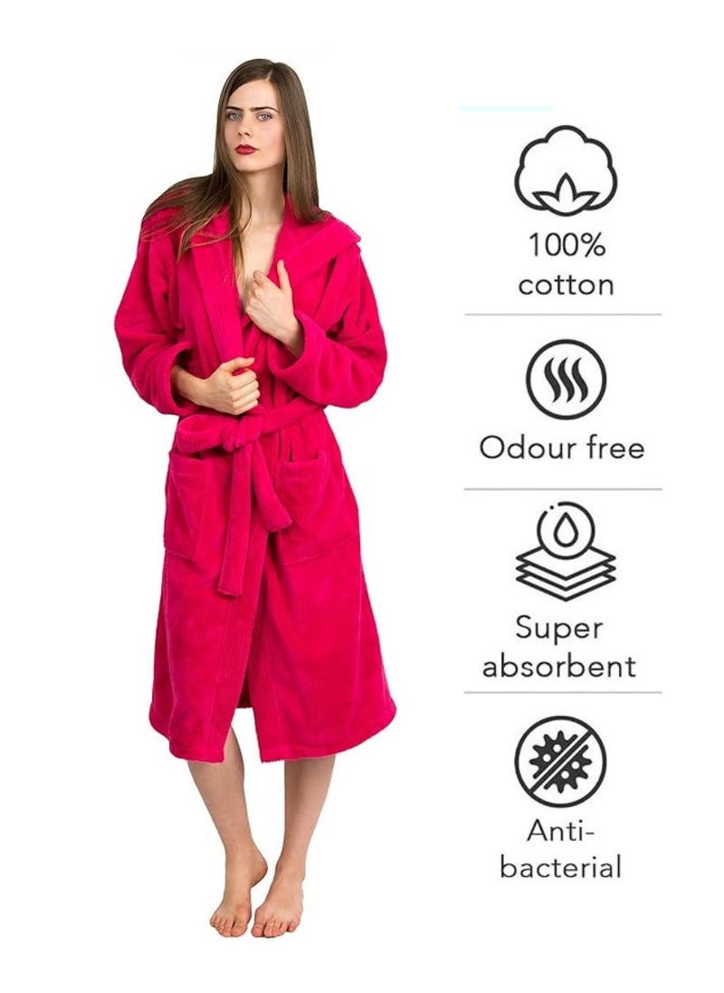 White Rose 2 Pieces Pinkish Red Color Unisex Spa Terry Dressing Gown Large Size - Image 2