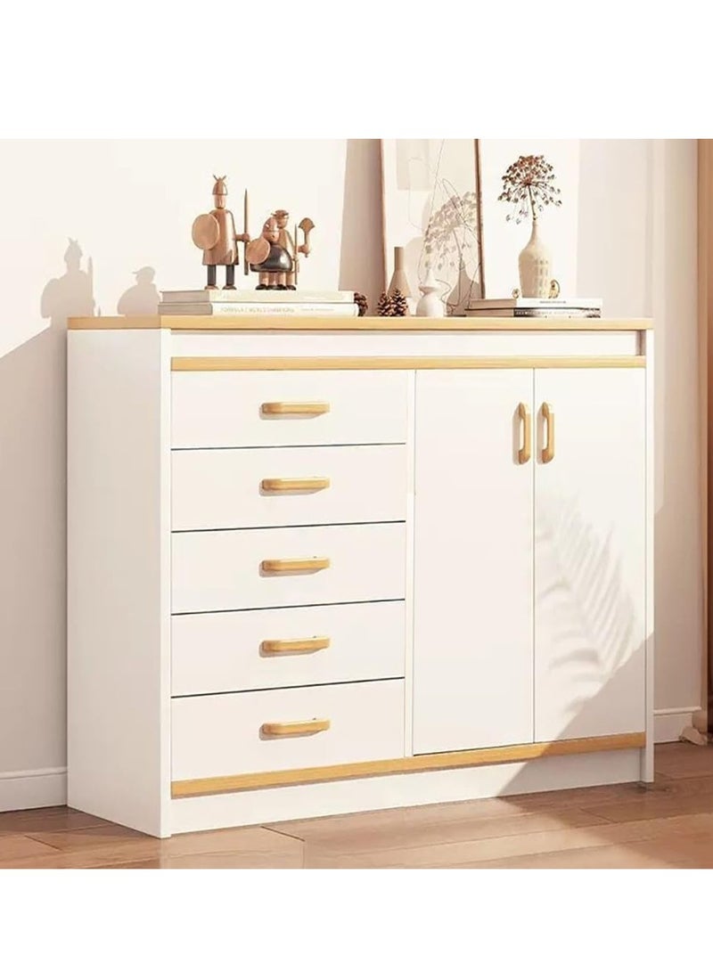 Generic Storage Cabinet Kitchen Storage Rack Clothing Storage Cabinet with 5 Drawers and Cabinet Large Storage Capacity Cupboard for Bedroom Kitchen Office(100*34*94CM)  - Image 2