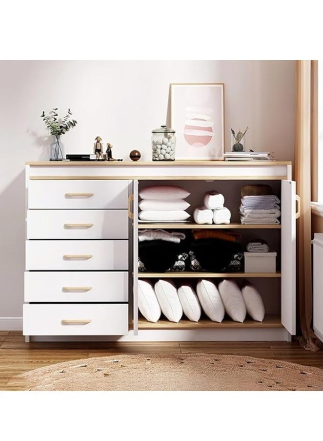 Generic Storage Cabinet Kitchen Storage Rack Clothing Storage Cabinet with 5 Drawers and Cabinet Large Storage Capacity Cupboard for Bedroom Kitchen Office(100*34*94CM)  - Image 3