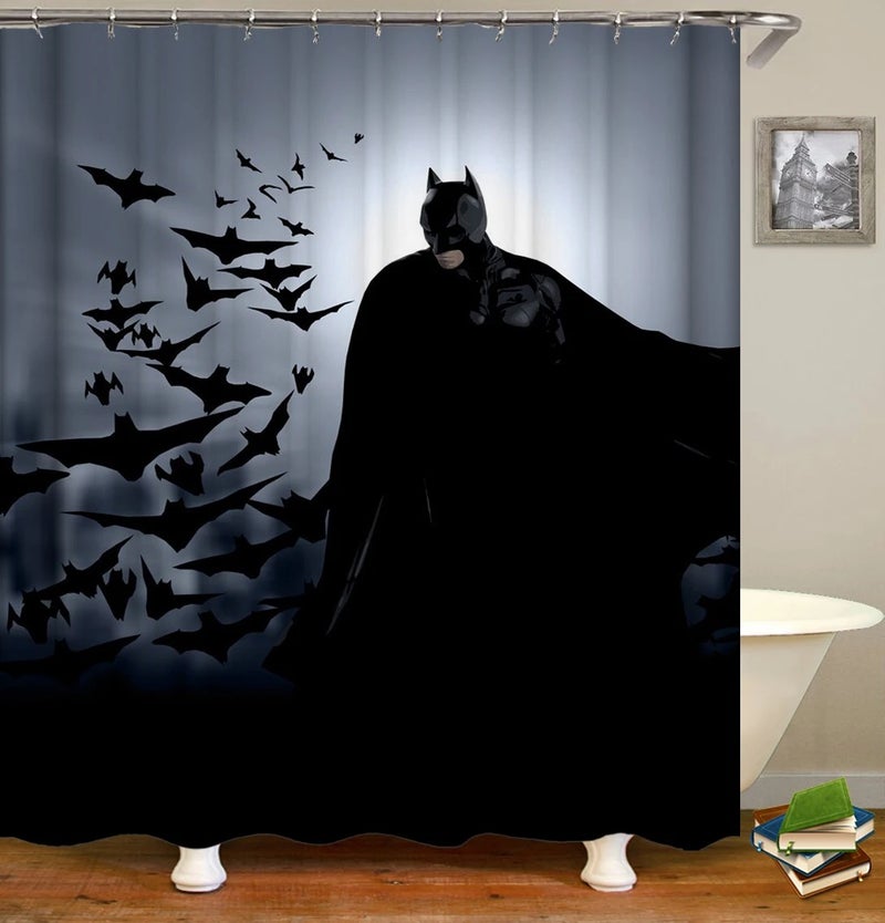 Bluejw New Design Waterproof Halloween Theme 3D Digital  Print Bathroom Rug and Fabric Shower Curtains Set - Image 2