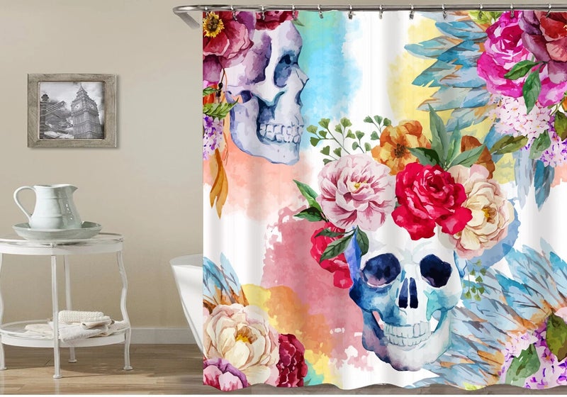 Bluejw New Design Waterproof Halloween Theme 3D Digital  Print Bathroom Rug and Fabric Shower Curtains Set - Image 4