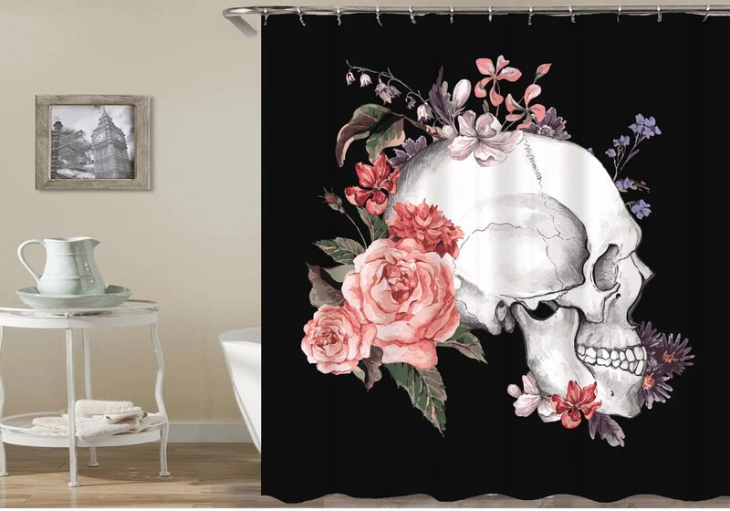 Bluejw New Design Waterproof Halloween Theme 3D Digital  Print Bathroom Rug and Fabric Shower Curtains Set - Image 5