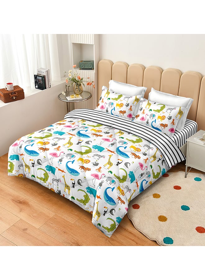 Noon East 4Pcs Comforter Set | Soft Microfiber Material | Multiple Color | 1 Comforter 160 X 230 Cm, 1 Fitted Sheet 120 X 200 Cm With 30 Cm Deep Pocket, 2 Pillow Cases 50 X 75 Cm | Suitable For Single Size Mattress - Image 2