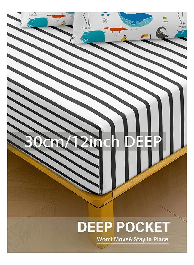 Noon East 4Pcs Comforter Set | Soft Microfiber Material | Multiple Color | 1 Comforter 160 X 230 Cm, 1 Fitted Sheet 120 X 200 Cm With 30 Cm Deep Pocket, 2 Pillow Cases 50 X 75 Cm | Suitable For Single Size Mattress - Image 5