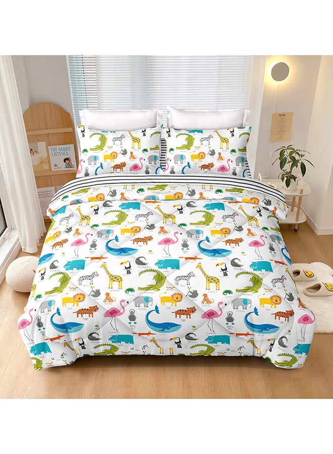 Noon East 4Pcs Comforter Set | Soft Microfiber Material | Multiple Color | 1 Comforter 160 X 230 Cm, 1 Fitted Sheet 120 X 200 Cm With 30 Cm Deep Pocket, 2 Pillow Cases 50 X 75 Cm | Suitable For Single Size Mattress - Image 1