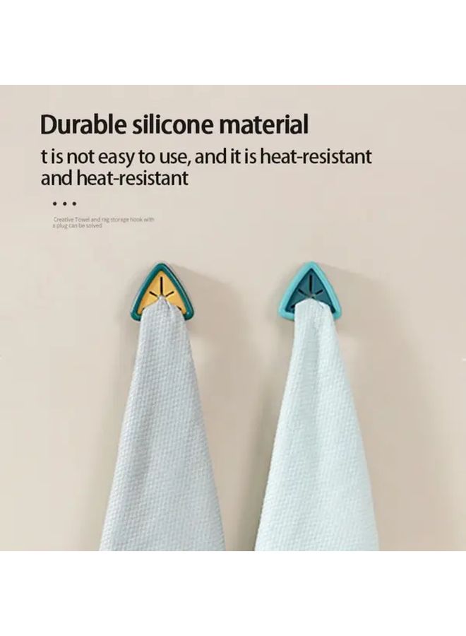 Light Blue Punch Free Towel Plug Holder Bathroom Kitchen Storage Hanger Clips - Image 3