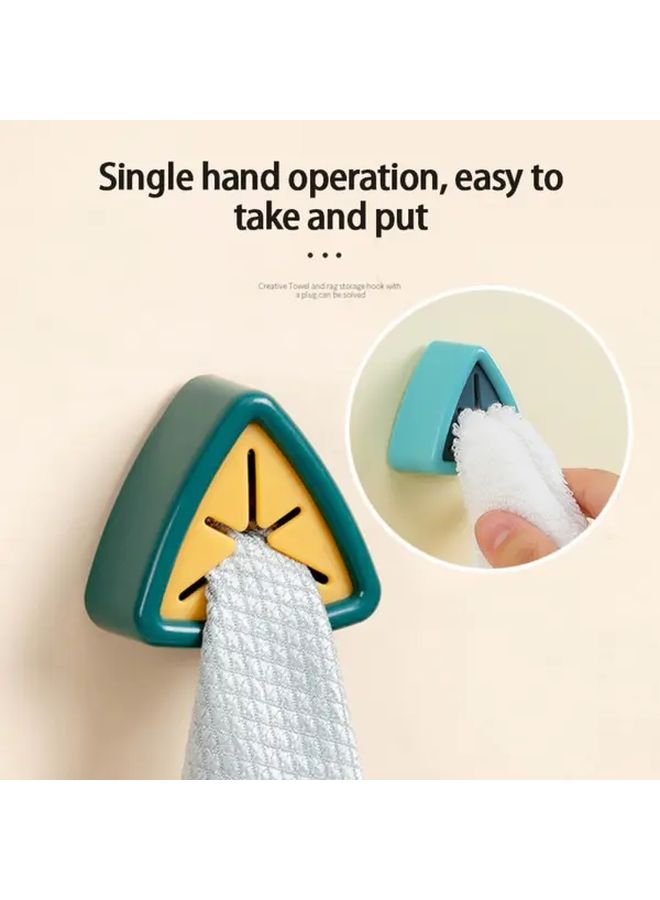 Light Blue Punch Free Towel Plug Holder Bathroom Kitchen Storage Hanger Clips - Image 5