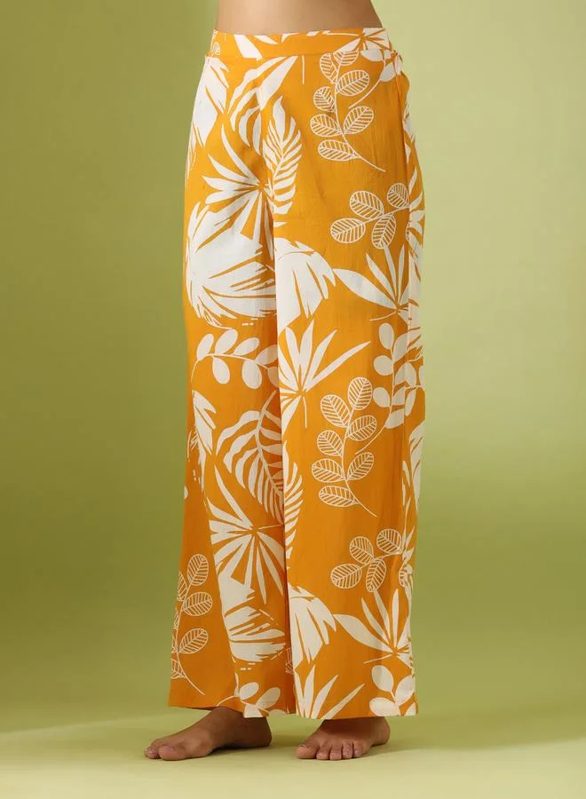 Sanskrutihomes  Women Tropical Printed Pure Cotton Shirt and Pyjama Set for Women | Best Price UAE