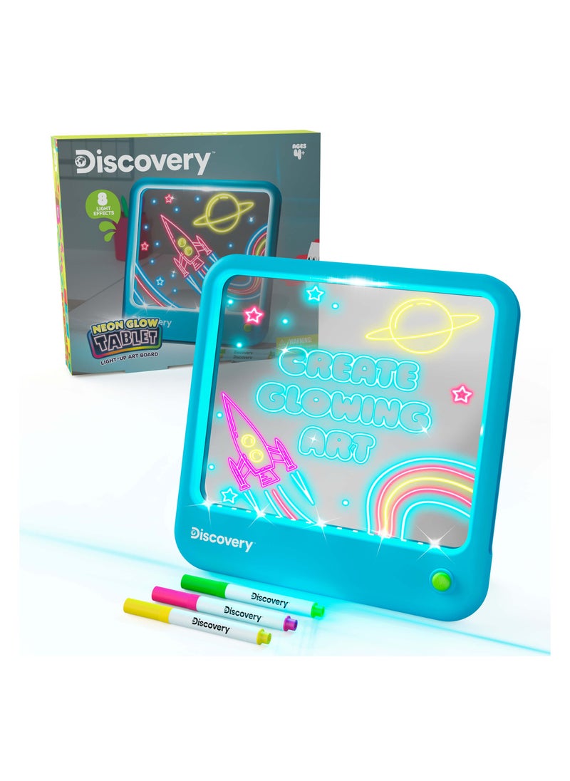 Discovery Discovery™ Neon Glow Tablet Light-Up Art Board - STEM Educational Learning Toy with 8 Light Effects  - Image 1