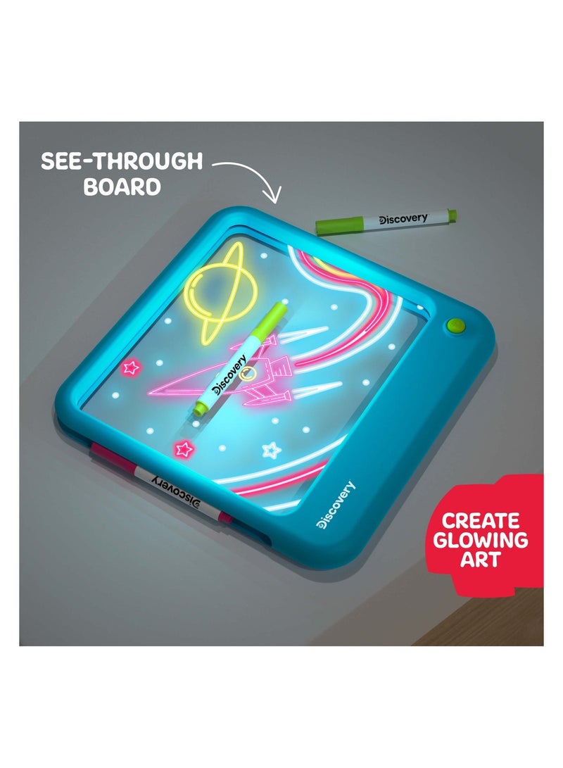 Discovery™ Neon Glow Tablet Light-Up Art Board - STEM Educational Learning Toy with 8 Light Effects - Image 2