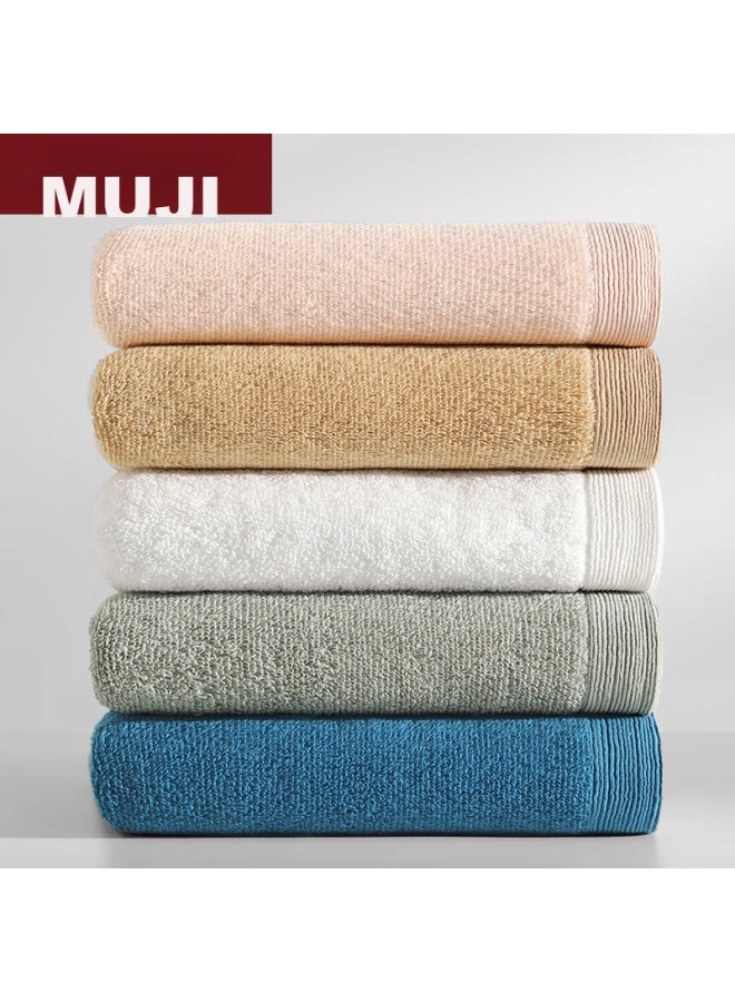 MUJI منشفة استحمام موجي، قطن شينجيانغ من الفئة A، سميكة 100% قطن نقي، ماصة للرجال، صديقة للبشرة، ناعمة، منشفة استحمام كبيرة من القطن بالكامل، أزرق داكن - Image 2