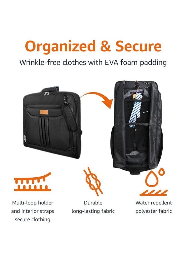 FUOCO 2-in-1 Convertible Garment Bag - Airline Carry-On Foldable Travel Bag with Suit, Laptop, and Lahenga Compartments - Perfect for Business Trips, Weddings, and Formal Events - Image 2