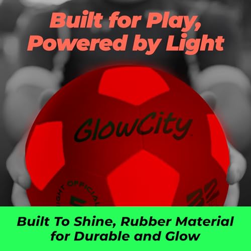 GlowCity Glow in The Dark Soccer Ball | Light Up Indoor/Outdoor Soccer Ball with 2 LED Lights | Pre-Installed Batteries | Fun Gift for Teens - Image 5