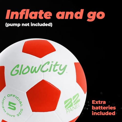GlowCity Glow in The Dark Soccer Ball | Light Up Indoor/Outdoor Soccer Ball with 2 LED Lights | Pre-Installed Batteries | Fun Gift for Teens - Image 4
