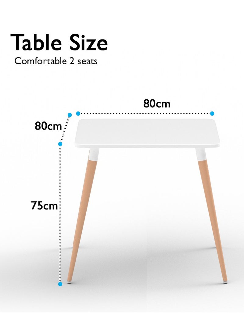 Mahmayi Mahmayi Cenare Dining Set (Dining Table With 2 X Plastic Chair) White  - Image 4