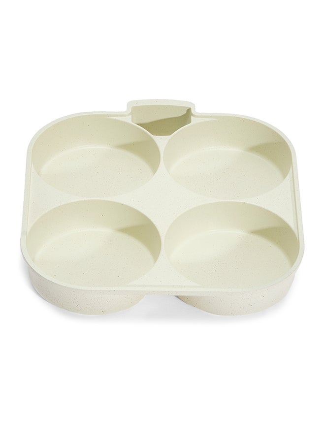 17 Piece Detachable Swiss Granite Cookware Set, Non-Stick, 1x Eggpan, 1x20cm Frypan, 1x26cm Frypan, 1x18cm Saucepan, 1x20cm Saucepan with silicone lid, 1x26cm Deep Frypan with silicone lid, 1x18cm fridge lid, 1x20cm fridge lid, 2 handles, 1 spatula, 4x Pan protector, Ice Cream Color