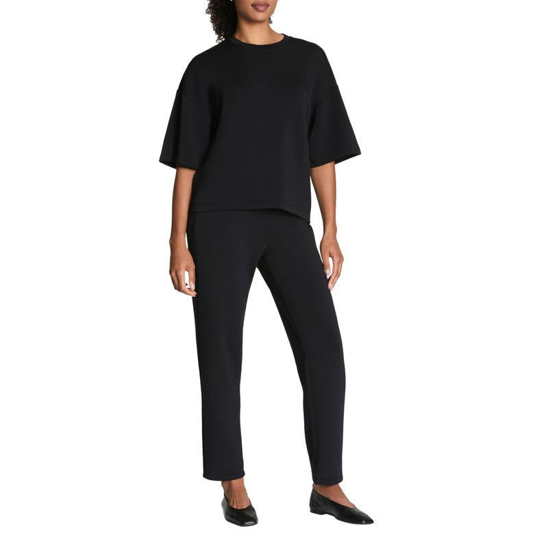 SPANX AirEssentials Slim Straight Pant - Ankle-Length, Relaxed Lounge Trousers - UPF 50+ Protection - Very Black - Medium - Image 1