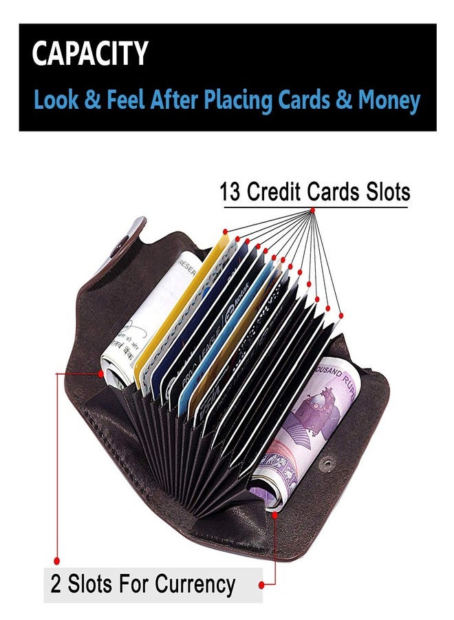 Stealodeal Dark Brown 15 Slots Leather Credit/Debit Card Holder Wallet for Men & Women (Set of 1 Dark Brown) - Image 4