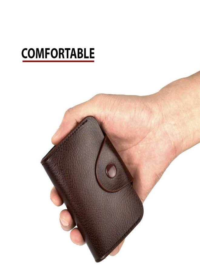 Stealodeal Dark Brown 15 Slots Leather Credit/Debit Card Holder Wallet for Men & Women (Set of 1 Dark Brown) - Image 3