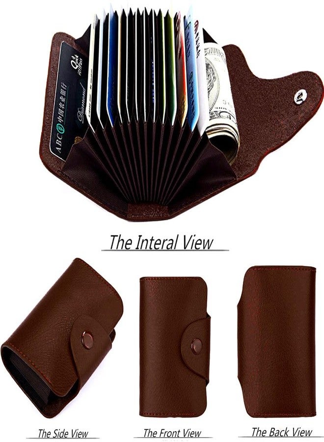 Stealodeal Dark Brown 15 Slots Leather Credit/Debit Card Holder Wallet for Men & Women (Set of 1 Dark Brown) - Image 2