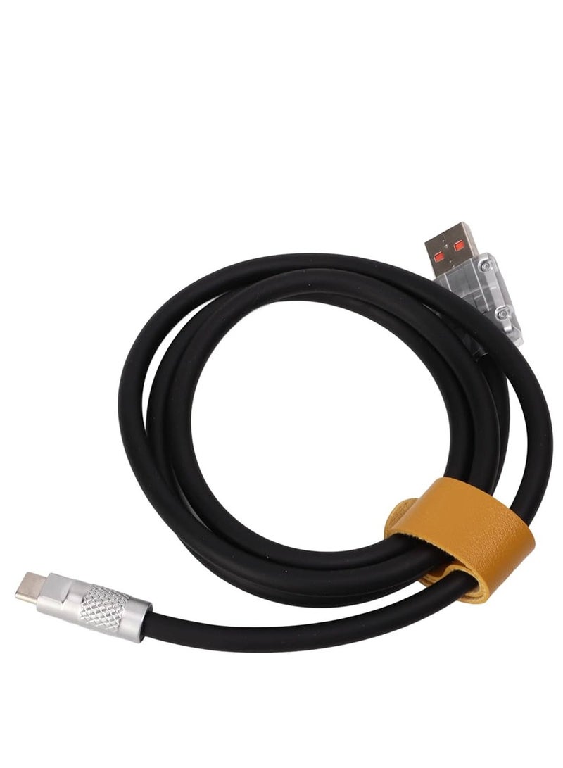 كابل شحن USB من النوع C 1.5 متر ، شاحن 6A سريع الشحن من النوع C 120 واط ، تصميم واجهة من سبائك الزنك ، سلك مرن TPE متين للغاية ، متوافق مع هاتف Android