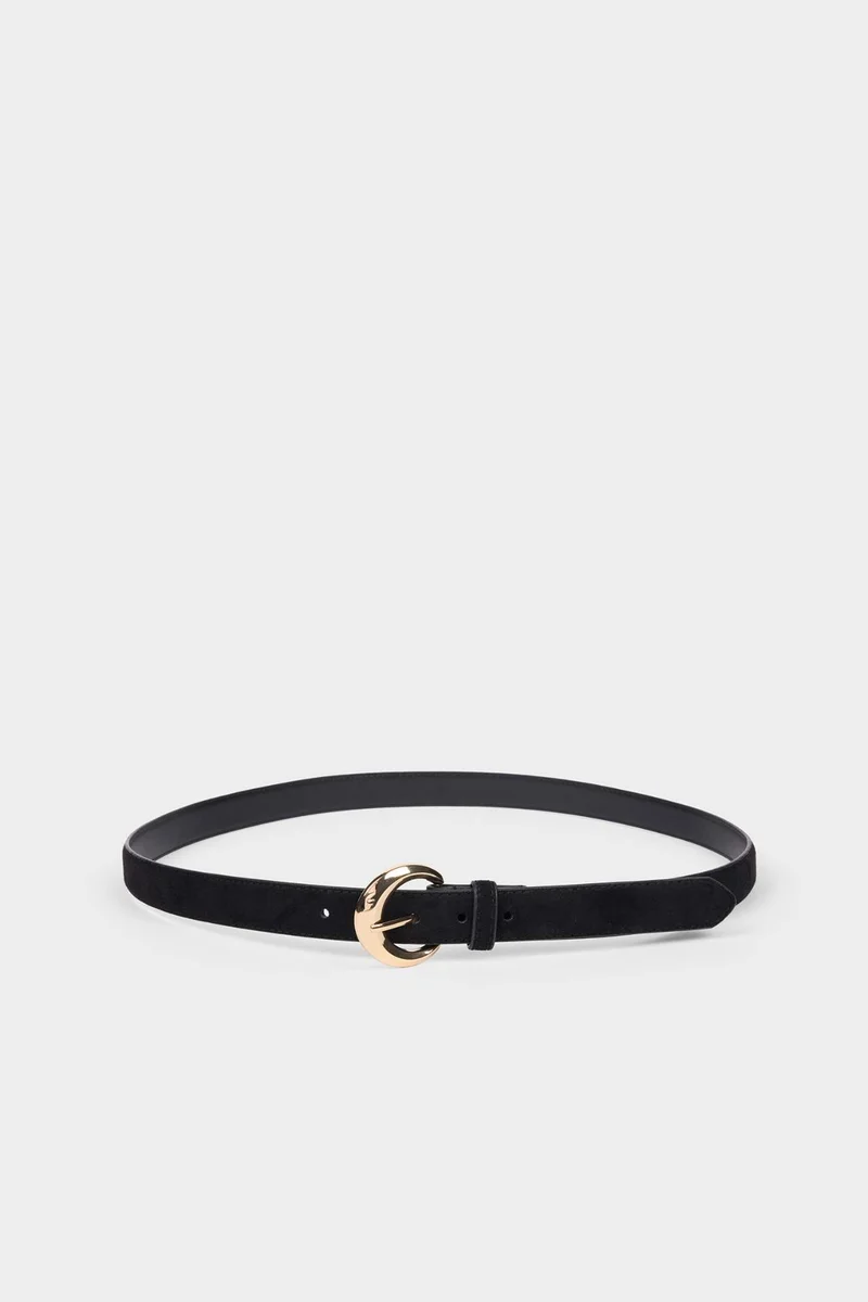 Woman Oval Buckle Faux Leather Classic Belt