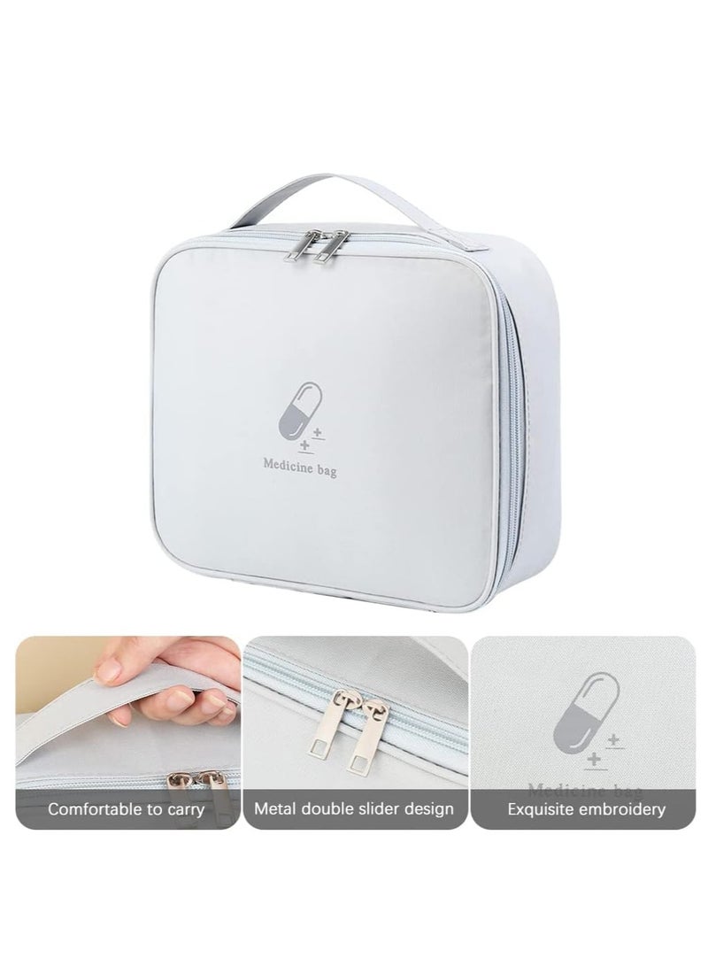Excefore First Aid Kit Bags, 2 Pieces Empty Medicine Bags, First Aid Bag Portable Grey Medical Medicine Bags for Outdoor Camping, Travel, Work - Image 5