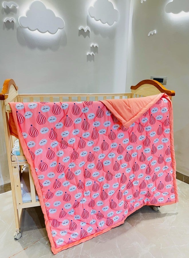 Infantbond Baby & Kids Super Soft Cotton Blankets (0-8 Years)(All Season Use)(Peach Ballon) - Image 1