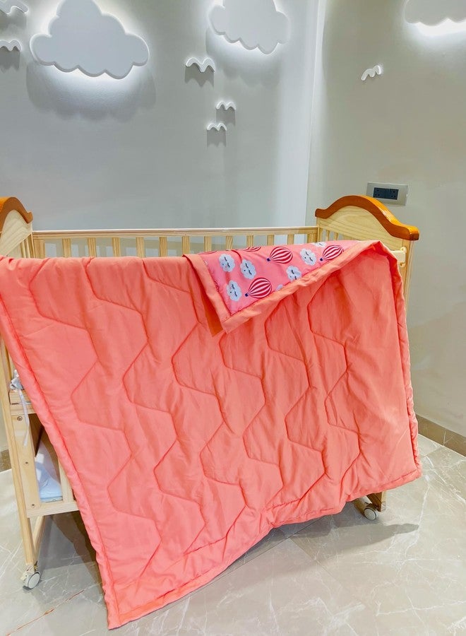 Infantbond Baby & Kids Super Soft Cotton Blankets (0-8 Years)(All Season Use)(Peach Ballon) - Image 2