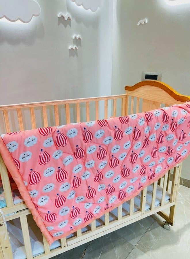 Infantbond Baby & Kids Super Soft Cotton Blankets (0-8 Years)(All Season Use)(Peach Ballon) - Image 3