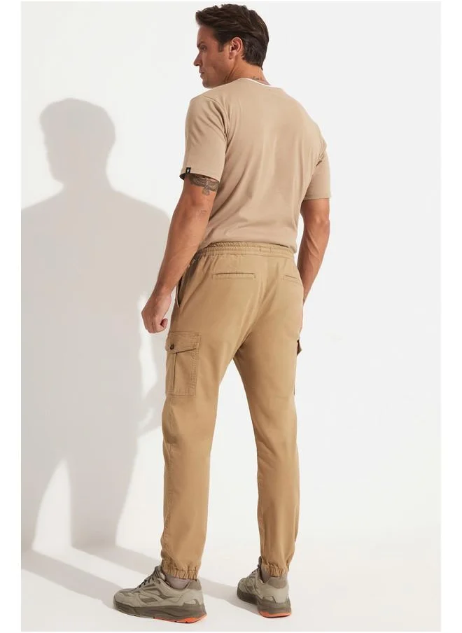 جون June Men Regular Fit Cargo Trouser Beige