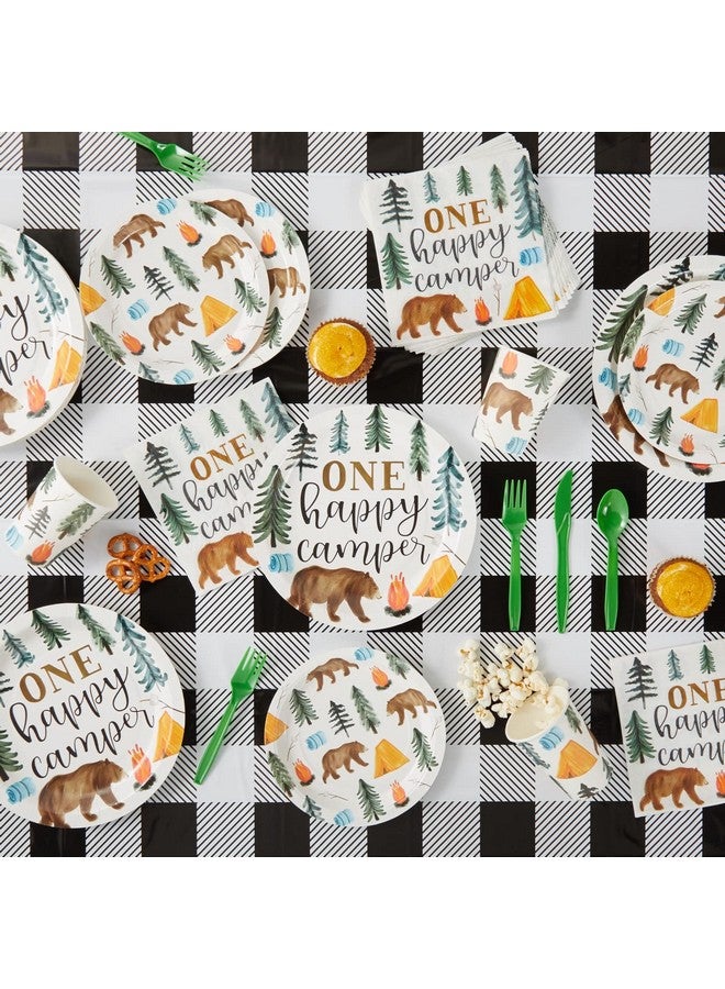 Blue Panda Camping 1St Birthday Party Dinnerware One Happy Camper Birthday Decorations Campingthemed Party Decorations Celebration Supplies For Boys And Kids (Serves 24) - Image 3