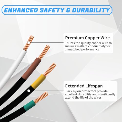 Gonice 25Ft 4 Pin Trailer Wiring Harness Kit with Black Nylon Protective Sleeve, 4 Pin 5 Wire Plug for Enhanced Durability - Wishbond Trailer Wire Kit - Image 3