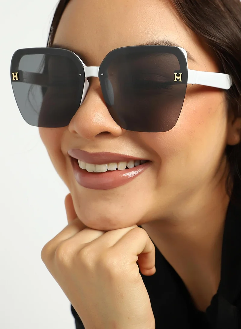 Haute Sauce  Tinted Lens Black & White Frame Oversized Sunglass for Women | Best Price UAE