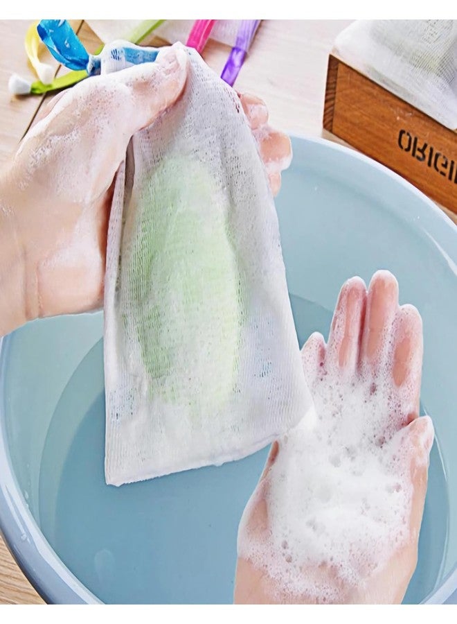 Feelorna 7pcs Soap Bag Soft for Shower, Soap Pouch Saver with Drawstring for Foaming and Drying, Soap Bubble Mesh Bags for Bath Hangable (7 colors) - Image 3