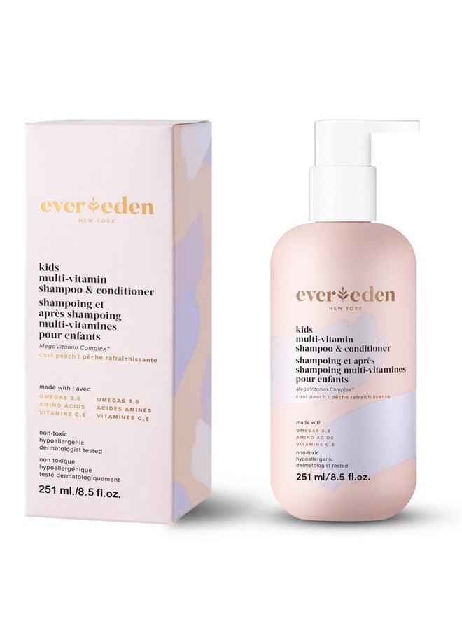 Evereden Evereden Kids Shampoo and Conditioner 2 in 1: Cool Peach, 8.5 fl oz. | Gentle Kids Skin Care | Non-toxic and Clean Ingredients  - Image 1