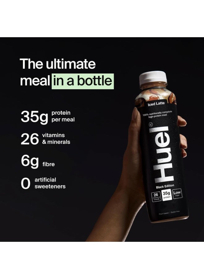 HUELE Huel Black Edition Ready-to-drink, 8 x 500ml Bottles, Protein Shakes, Iced Latte, High Protein Drink, 35g Protein Per Bottle - Image 5